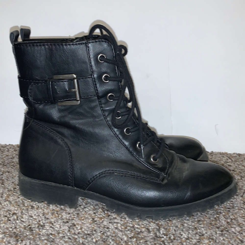 Black combat boots